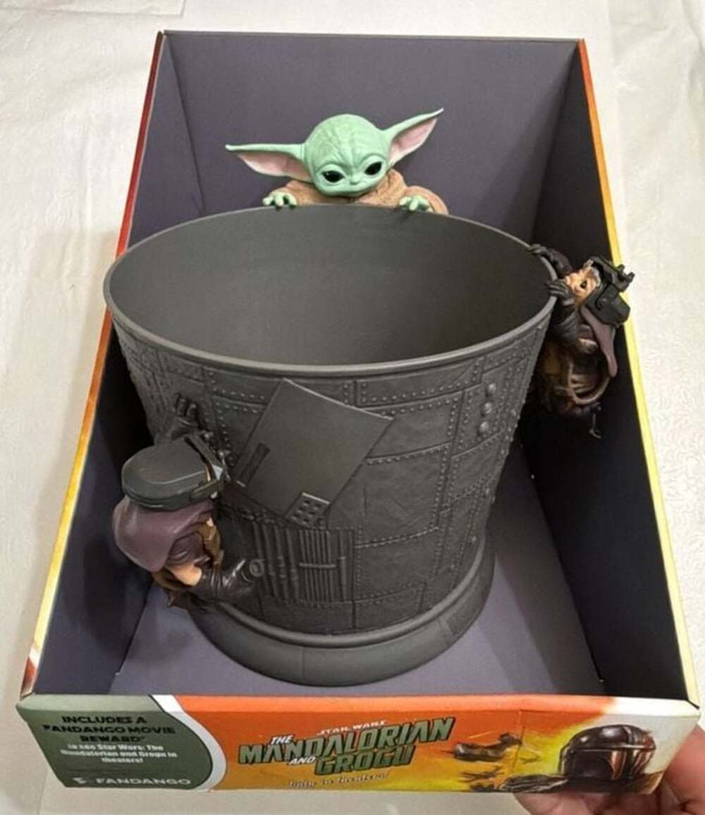 Star Wars The Mandalorian and Grogu Yoda Popcorn Bucket w/ Fandango Movie Ticket